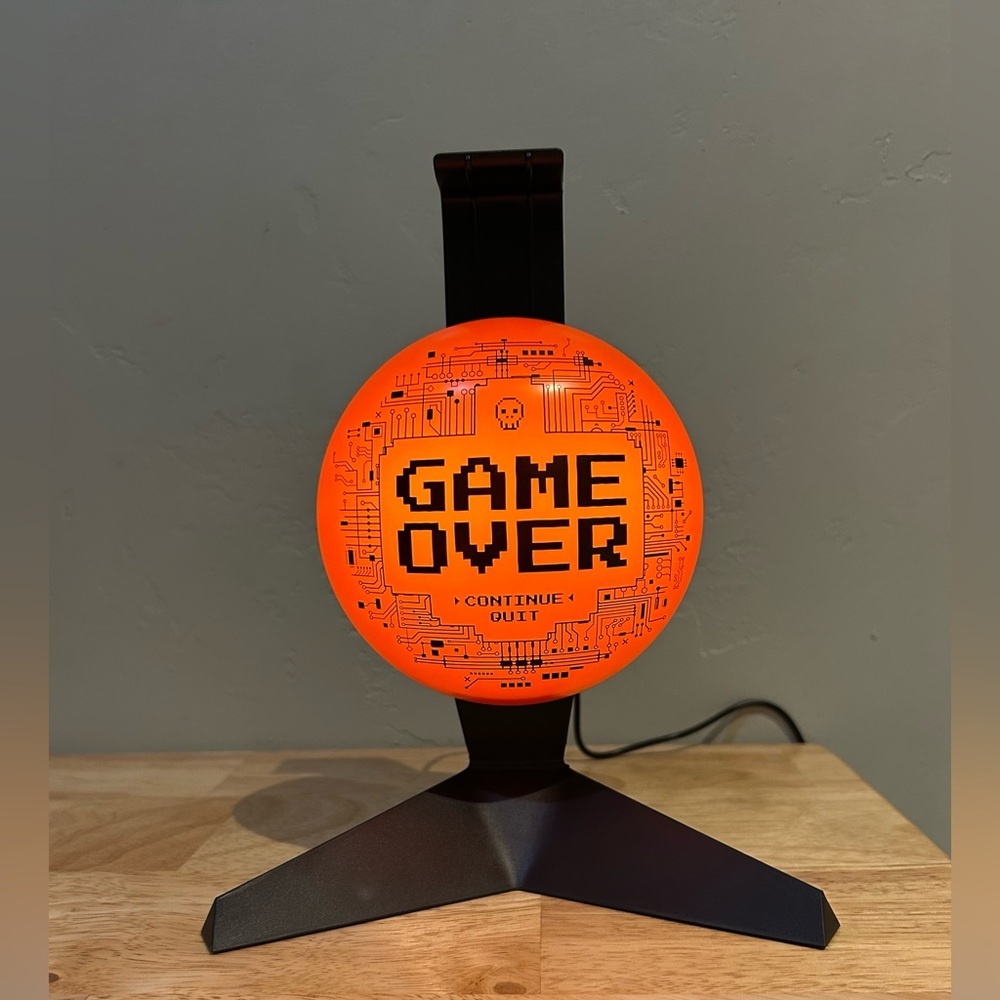 Paladone Game Over Light Up Freestanding Headphone Holder. Brand New In Box
